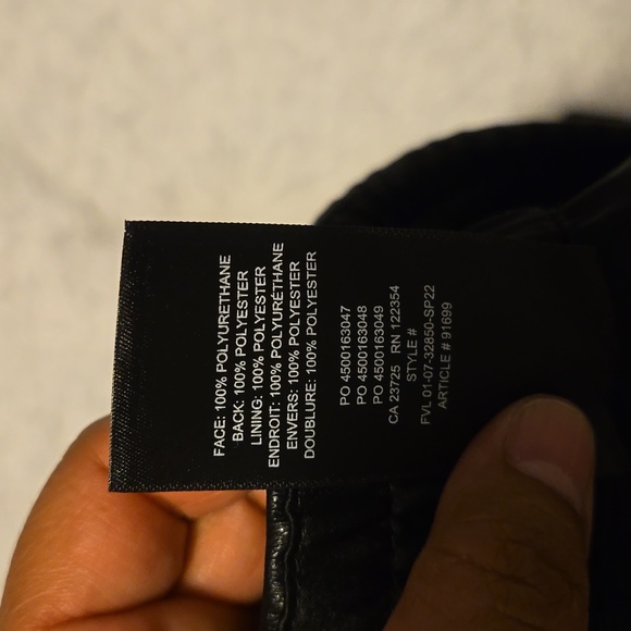 Babaton Women's Size L Black Flagship Mini Skirt Faux Leather Elastic Waist - Picture 9 of 9